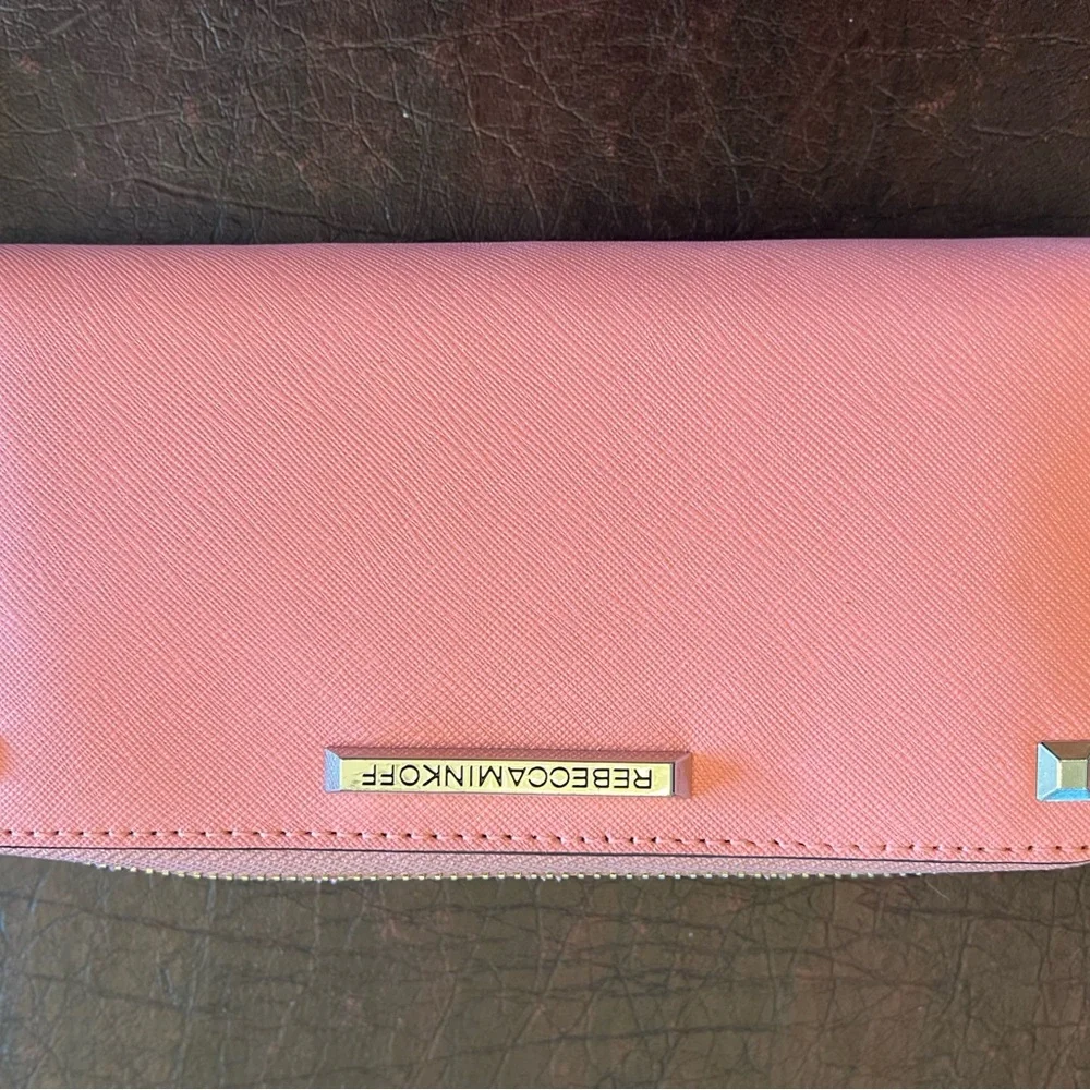 Rebecca Minkoff Pink  Wallet Sleek Design 100% Leather